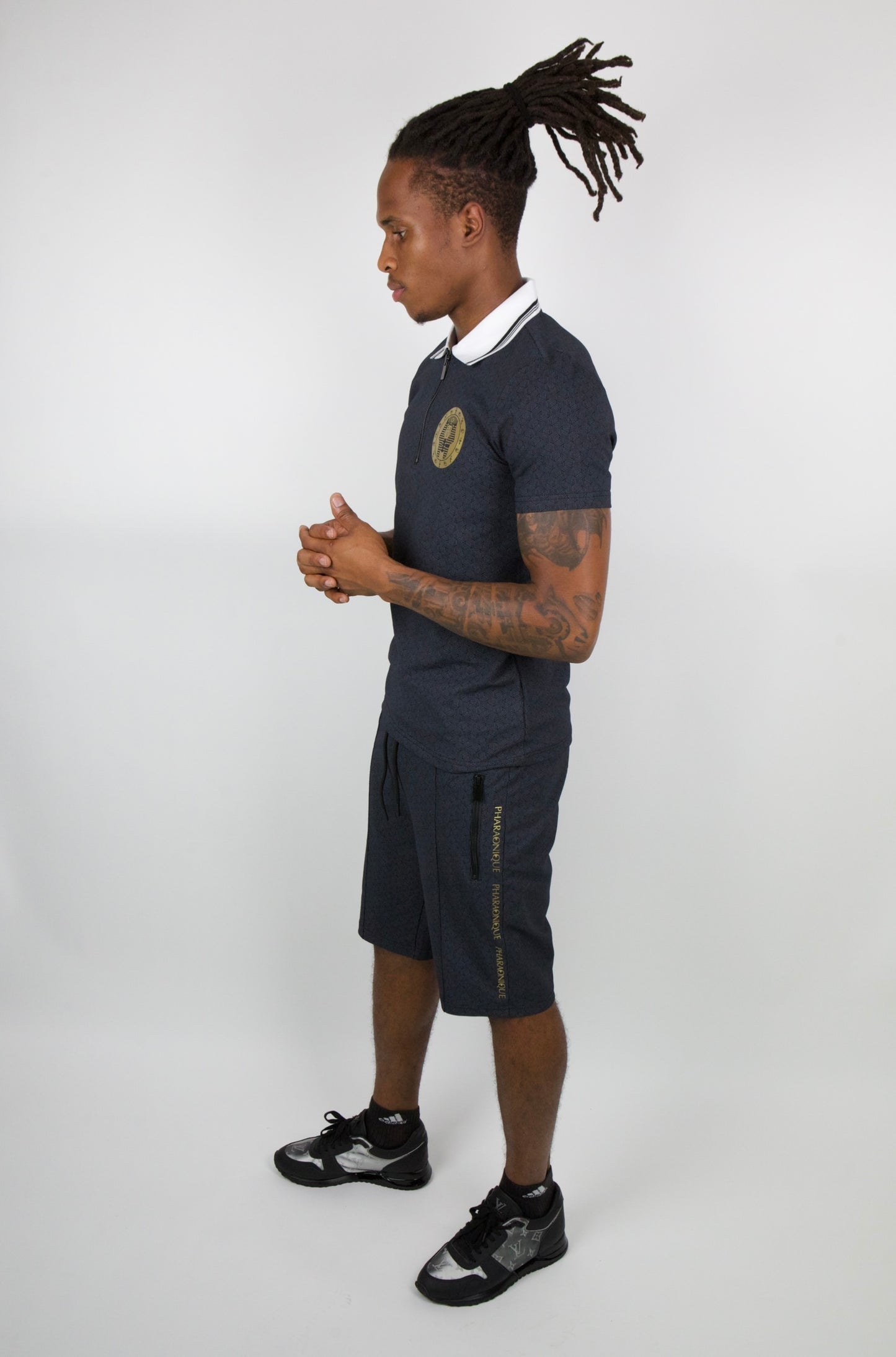 Pharaonique - Ensemble Short Et Polo bleu Djoser
