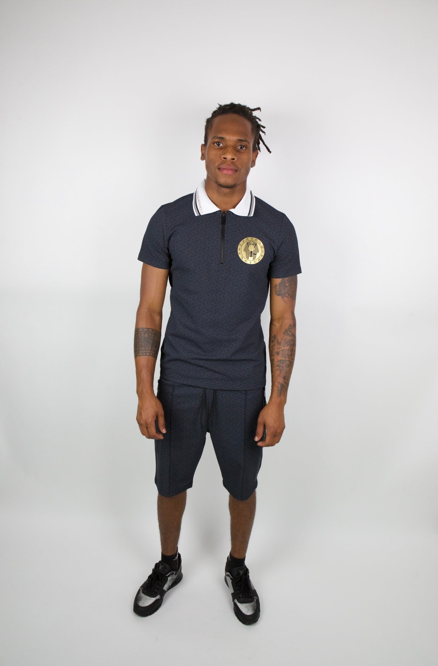 Pharaonique - Ensemble Short Et Polo bleu Djoser