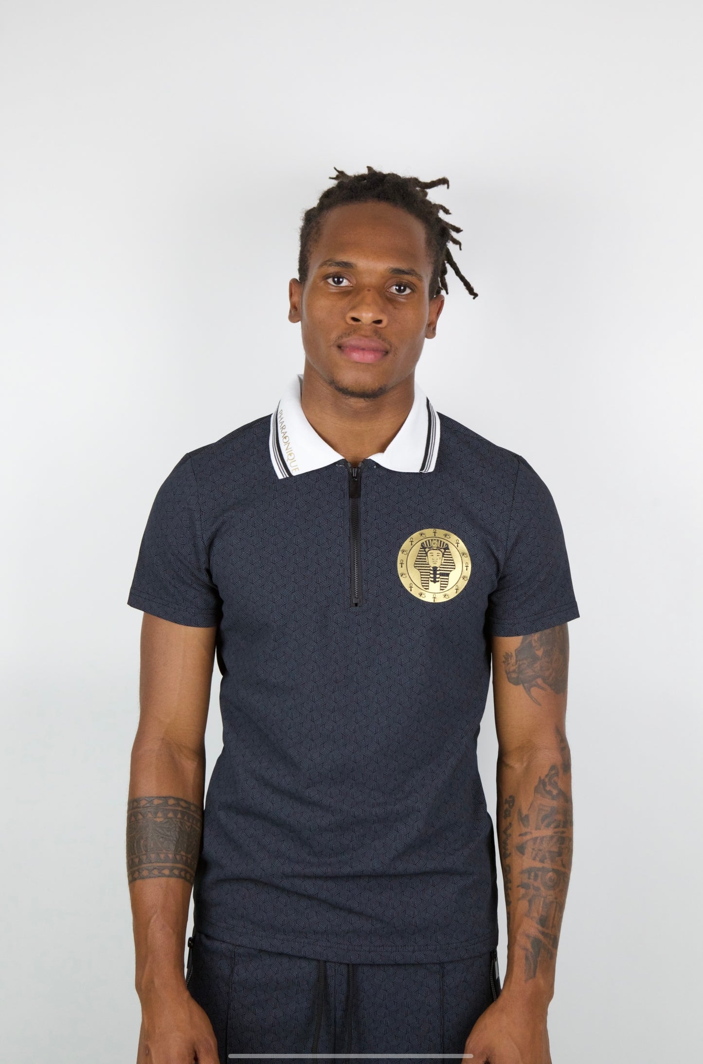Pharaonique - Ensemble Short Et Polo bleu Djoser