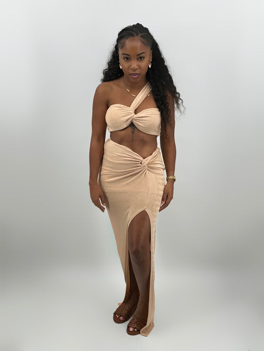 Robe de soirée Femme Beige - Pharaonique