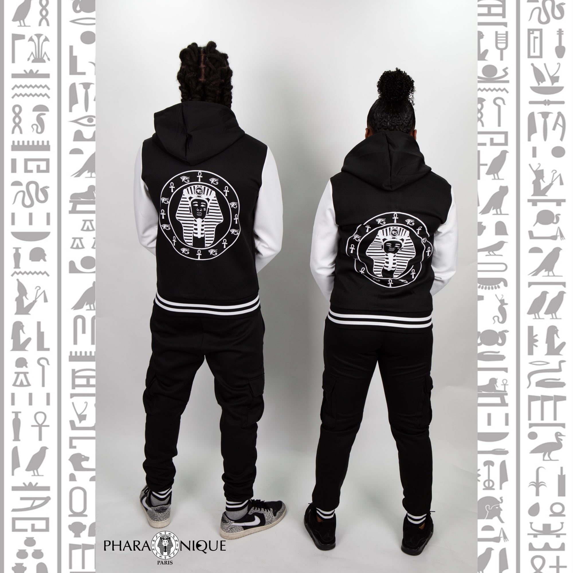Ensemble de survêtement unisexe noir et blanc - Pharaonique