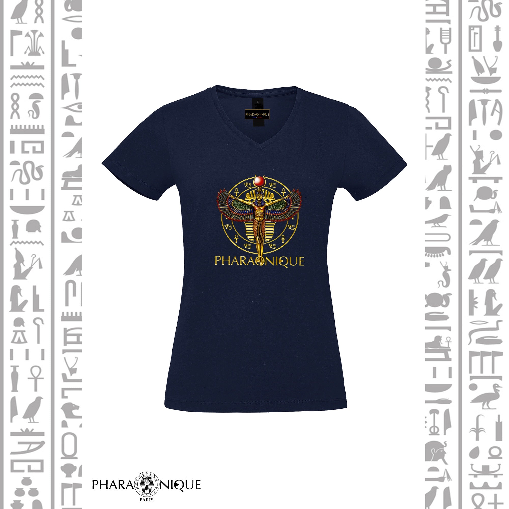 Tee-shirt Femme col V Néfertiti - Pharaonique
