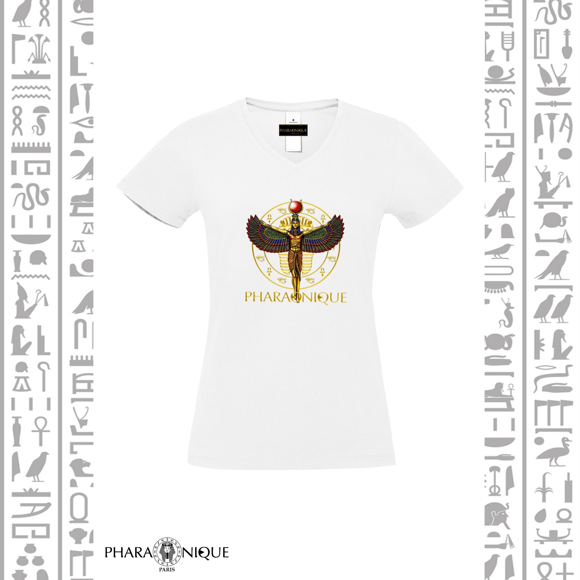 Tee-shirt Femme col V Néfertiti - Pharaonique