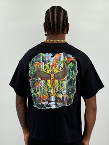 T-shirt Jungle oversize - Noir - Pharaonique