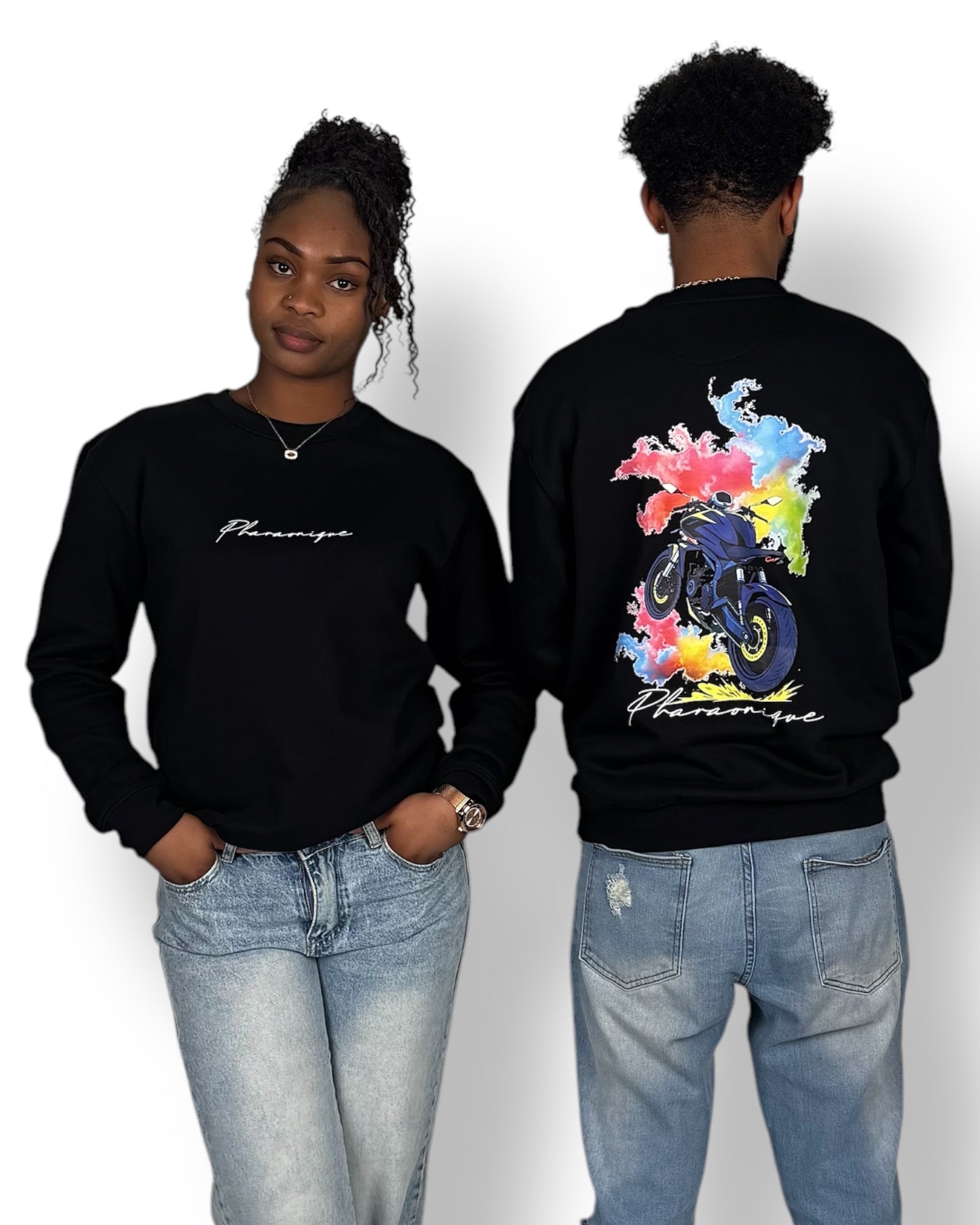 Sweat-shirt Mixte Signature Moto - Pharaonique