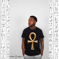 T-shirt Homme collection croix ankh égyptienne - Noir - Pharaonique