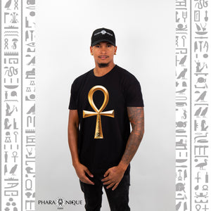 T-shirt Homme collection croix ankh égyptienne - Noir - Pharaonique