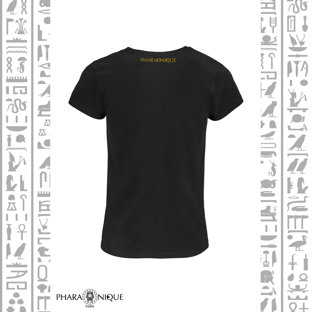 T-shirt Femme collection croix ankh égyptienne - Noir - Pharaonique