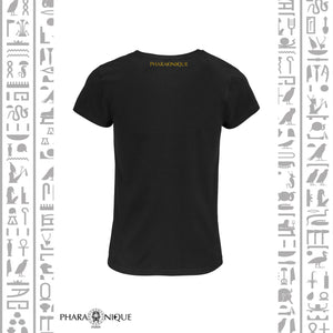 T-shirt Femme collection croix ankh égyptienne - Noir - Pharaonique