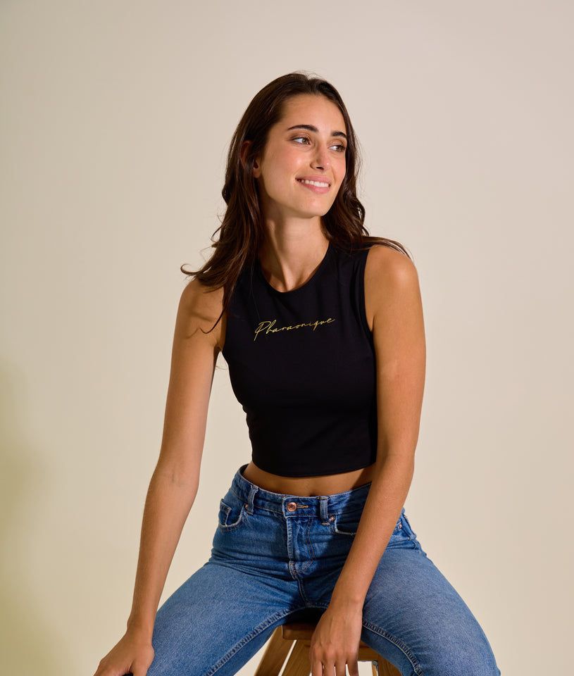 Debardeur Femme Signature - Noir - PHARAONIQUE