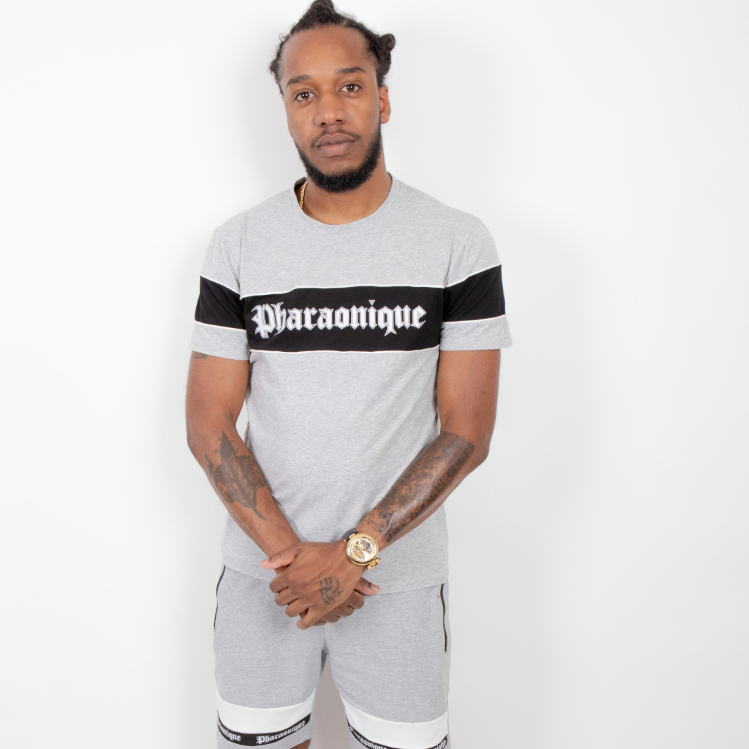 Ensemble gothique bicolore - Gris & noir - Pharaonique