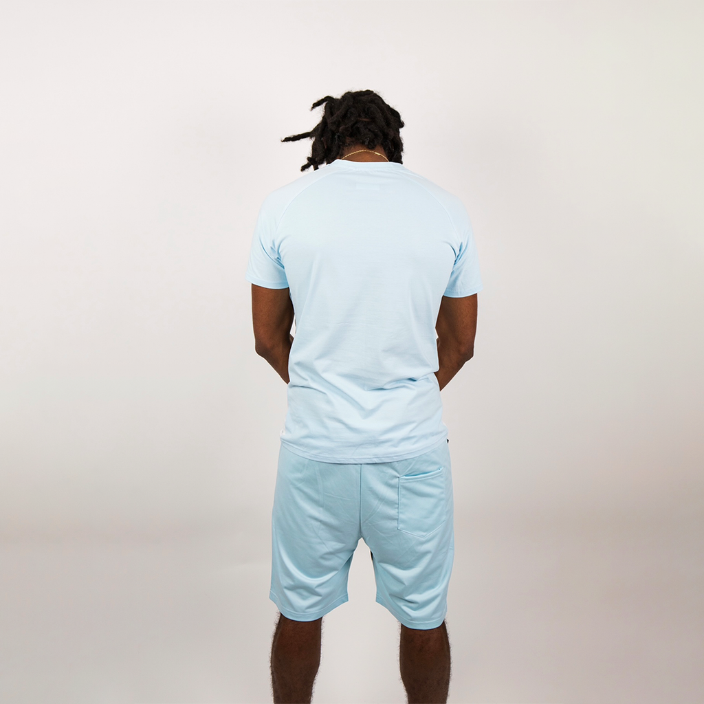 Ensemble t-shirt et short Power bicolores - Bleu et Blanc -  Pharaonique