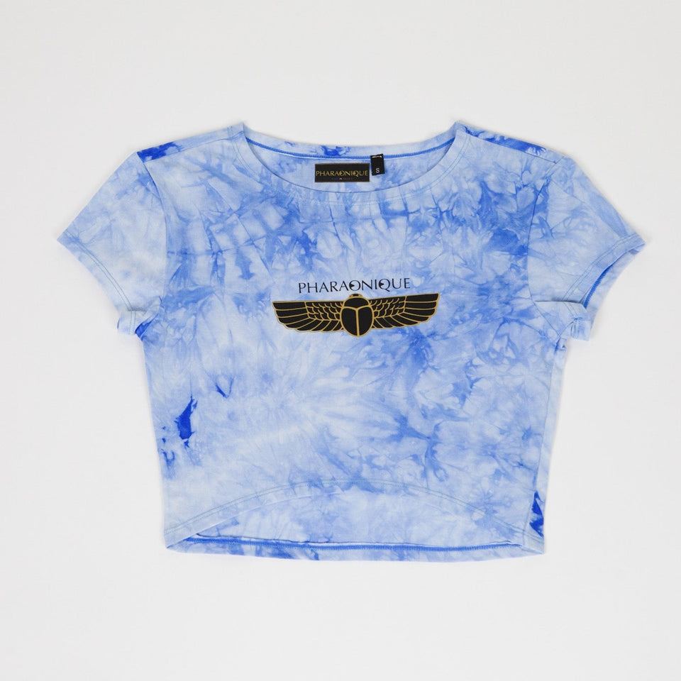 Marbled Crop Top - Blue