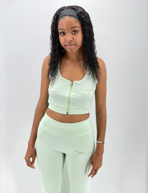 Ensemble de sport vert court et legging pour femmes - Pharaonique