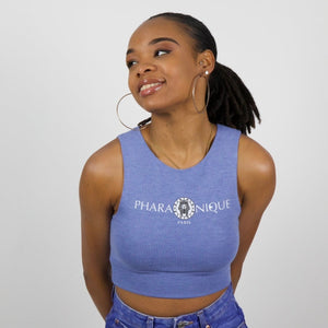 Power sleeveless cropped top - Blue