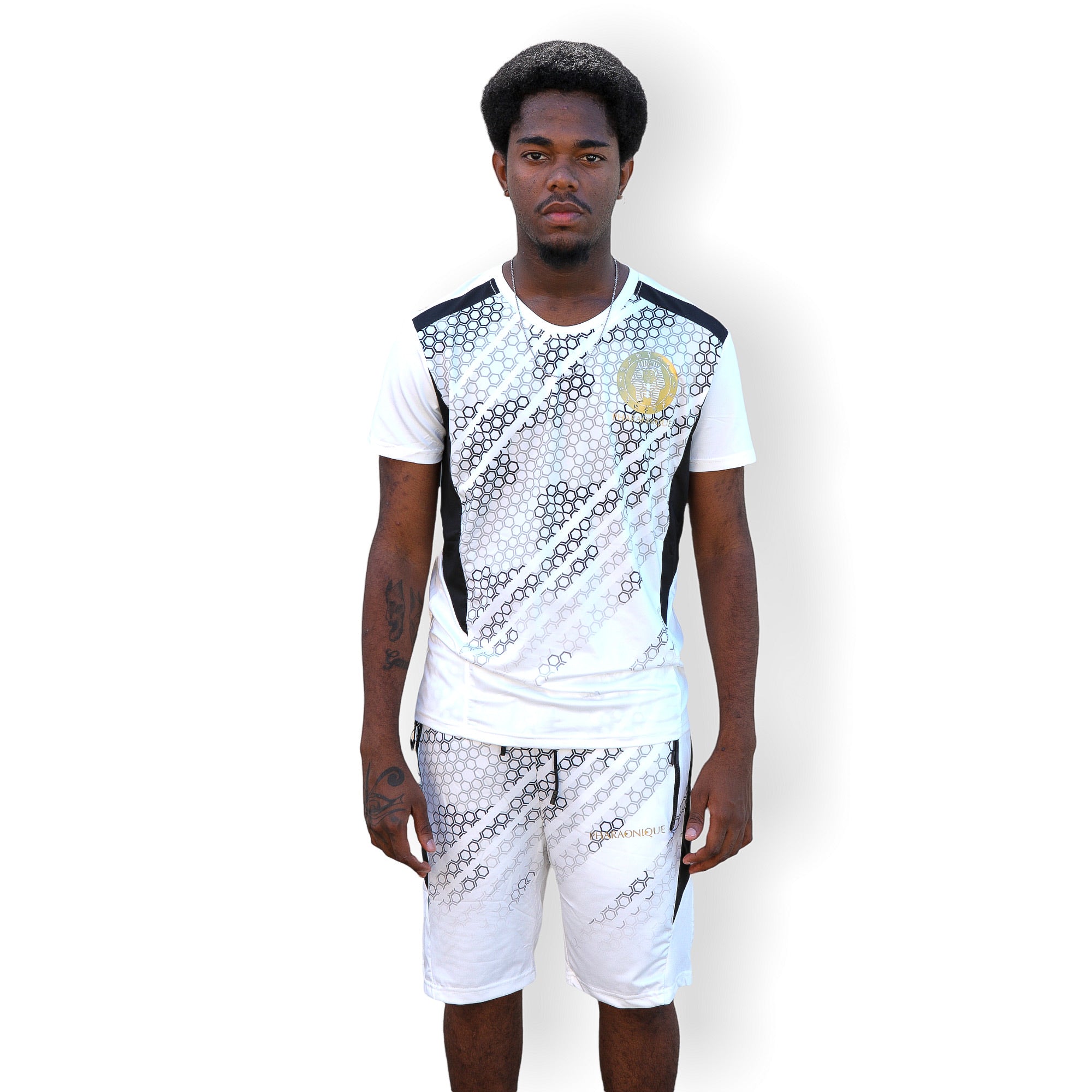 Ensemble t-shirt et short - Blanc - Pharaonique