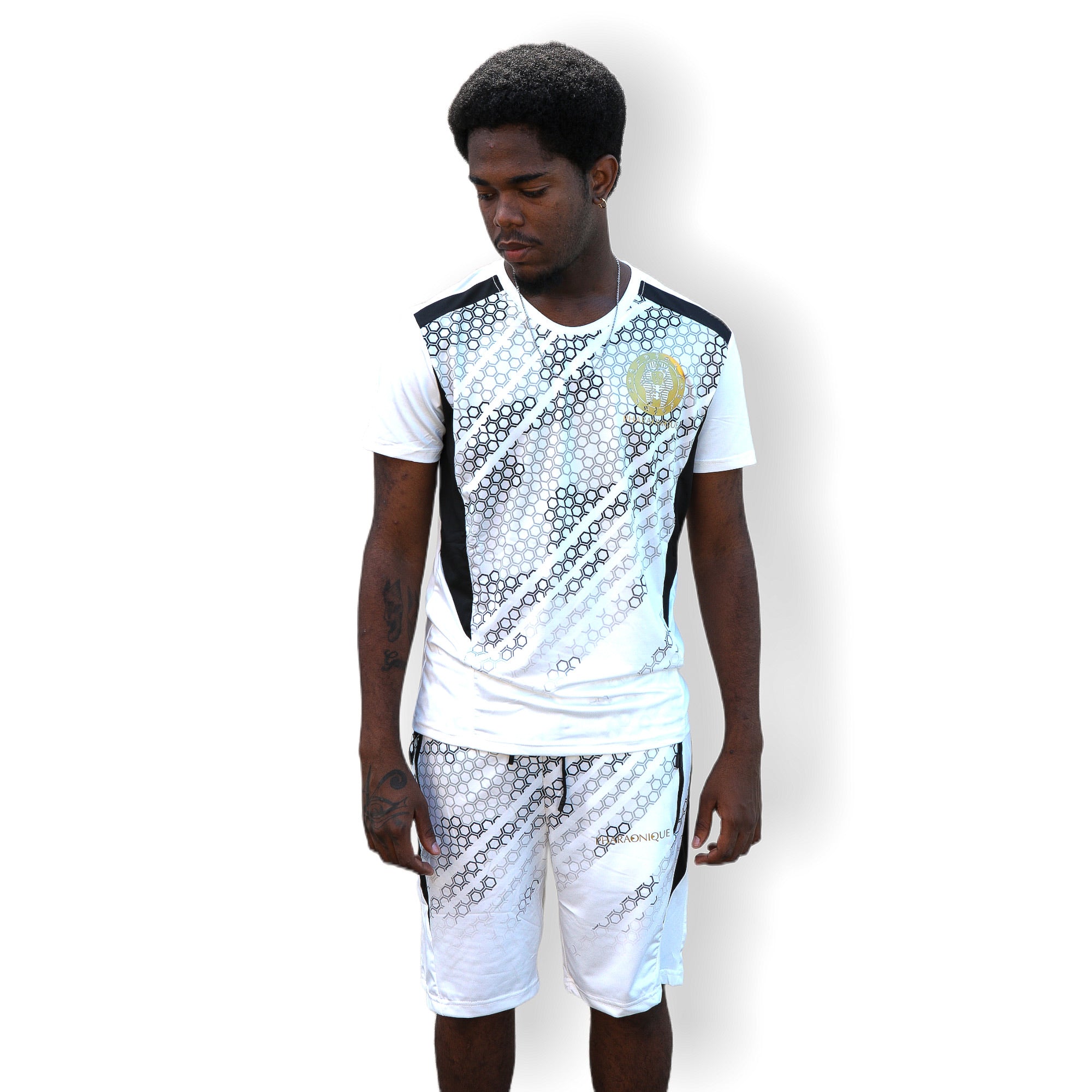Ensemble t-shirt et short - Blanc - Pharaonique
