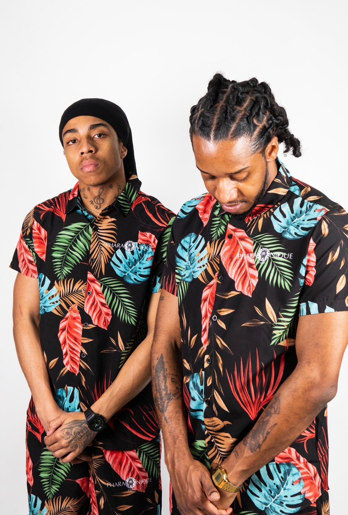 Ensemble chemise et short à fleurs I - Pharaonique