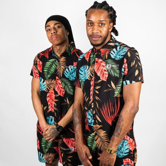 Pharaonique - Ensemble Short et Chemise Fleurie Imprimé