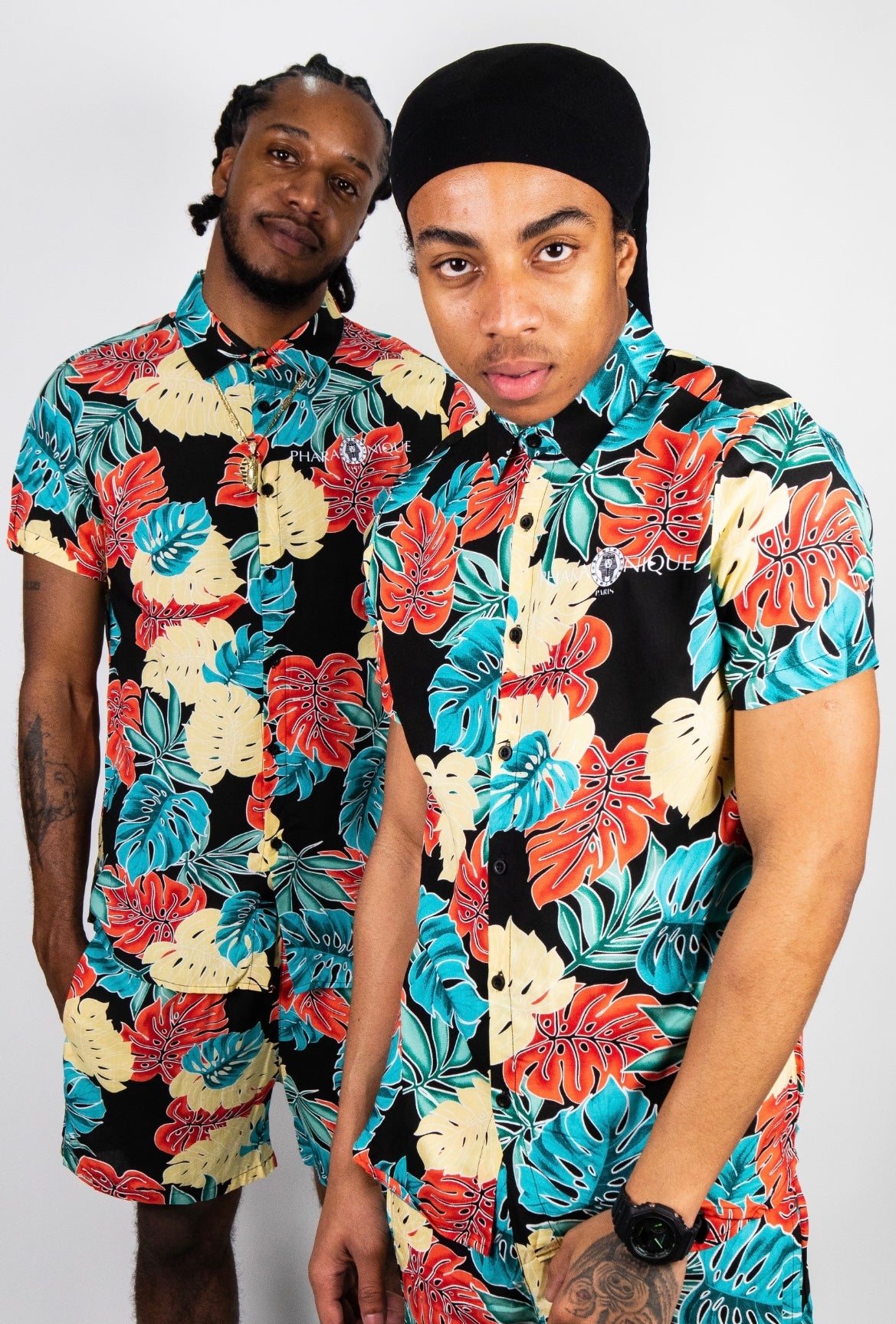 Ensemble chemise et short à fleurs II -  Pharaonique