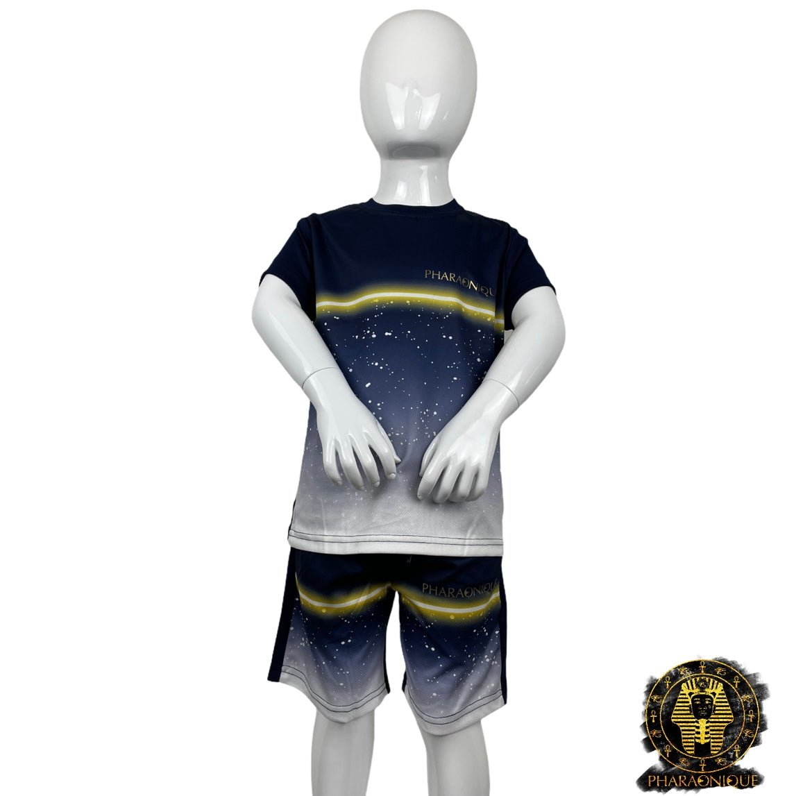 Ensemble short et tee-shirt enfant - Bleue - Pharaonique