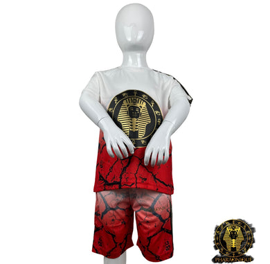 Conjunto de pantalón corto y camiseta infantil Ramsés - Rojo