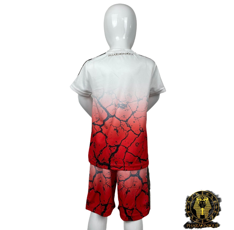 Conjunto de pantalón corto y camiseta infantil Ramsés - Rojo