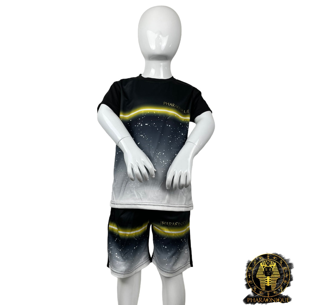 Ensemble tee-shirt et short enfant - Noir - Pharaonique