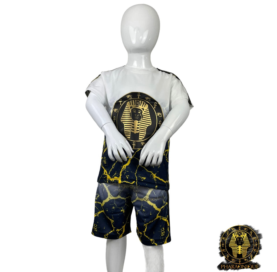 Conjunto de pantalón corto y camiseta infantil Ramsés - Azul